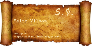 Seitz Vilmos névjegykártya